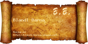 Blandl Barna névjegykártya